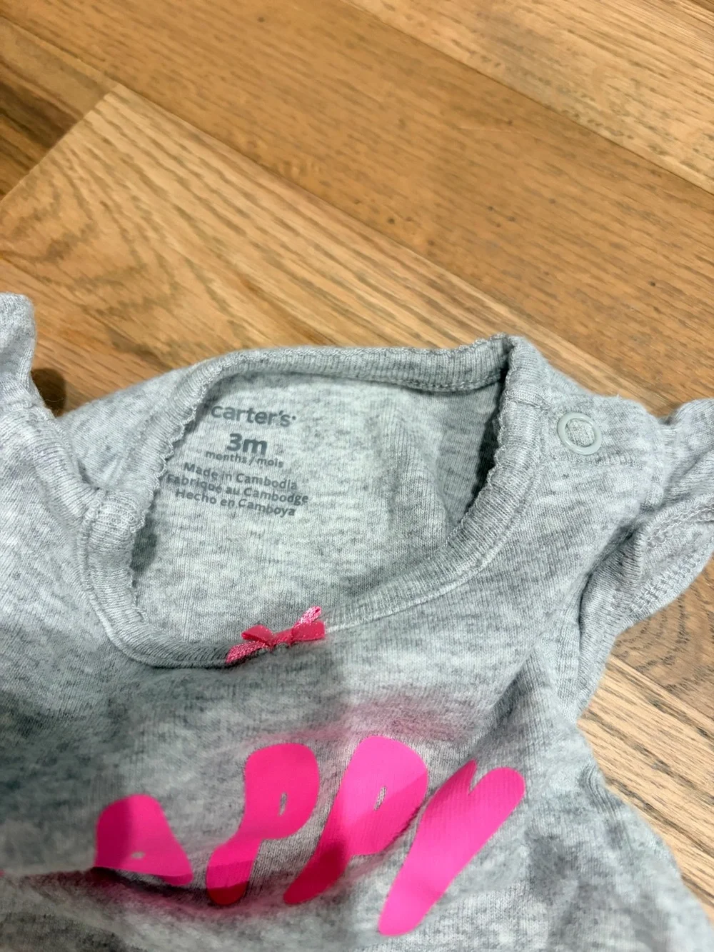 Carter’s baby girl “happy” onesie, size 3m